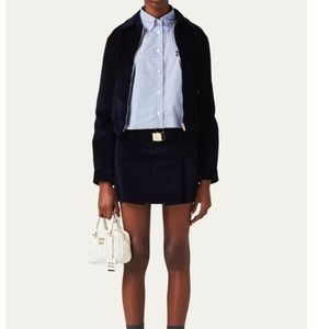 MIU MIU corduroy miniskirt with belt XS